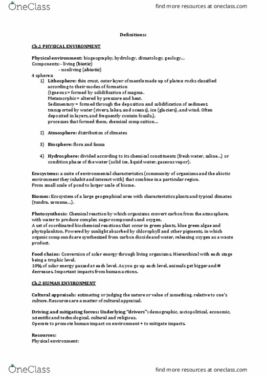 GEOG 204 Lecture Notes - Lecture 1: Precautionary Principle, Soil Retrogression And Degradation, Maximum Sustainable Yield thumbnail