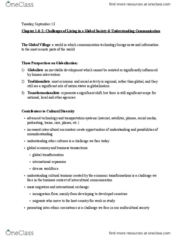 CMN 2181 Lecture Notes - Lecture 1: Communication Source, Guanxi, Cultural Relativism thumbnail