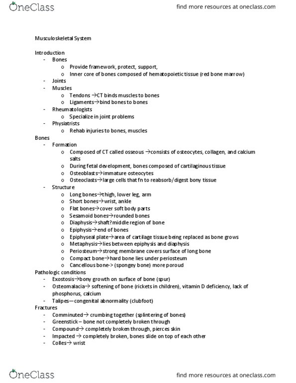 MEDT200 Lecture Notes - Lecture 21: Muscular Dystrophy, Club Foot, Rhabdomyolysis thumbnail