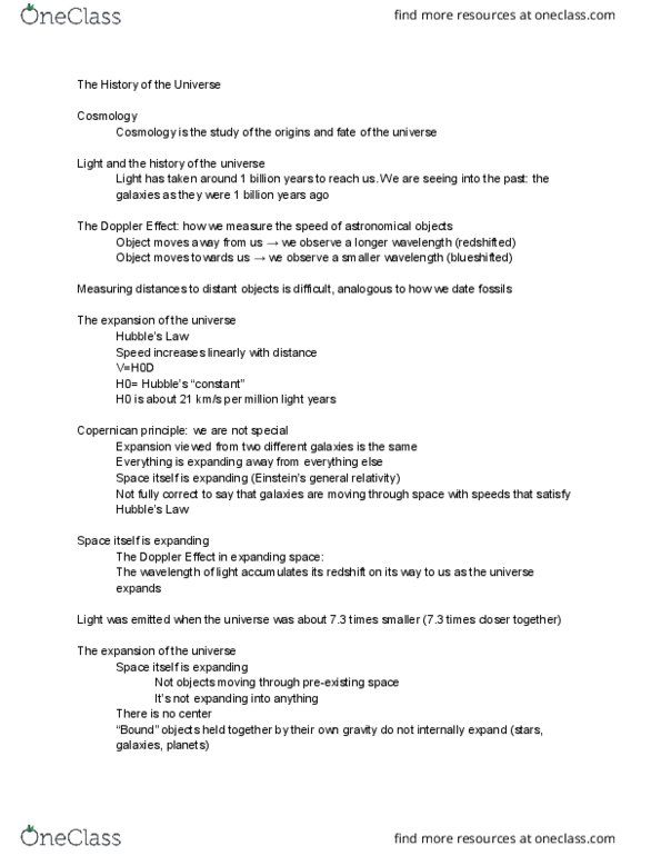 INTEGBI C13 Lecture Notes - Lecture 14: Electromagnetic Spectrum, 30 Foot Fall, Copernican Principle thumbnail