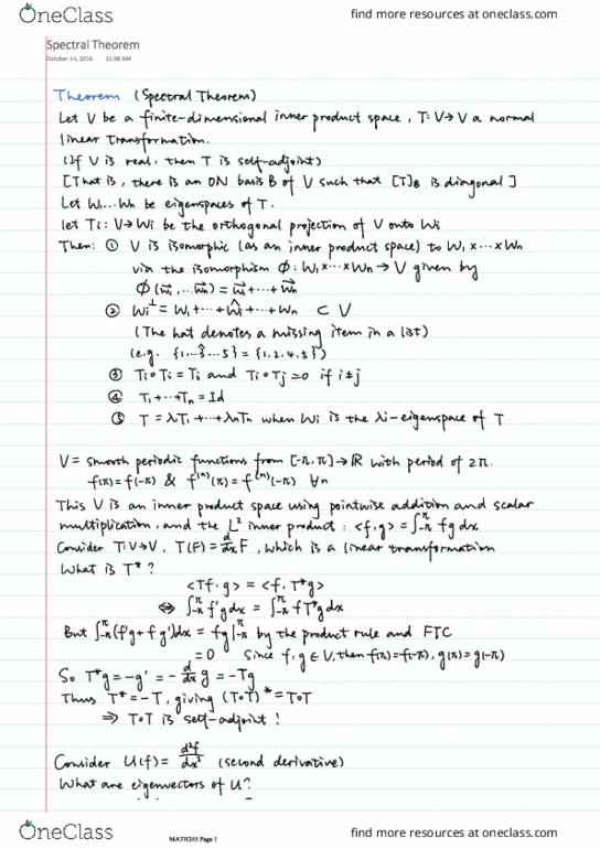 MATH245 Lecture Notes - Lecture 15: Spectral Theorem, Vehicle Identification Number thumbnail