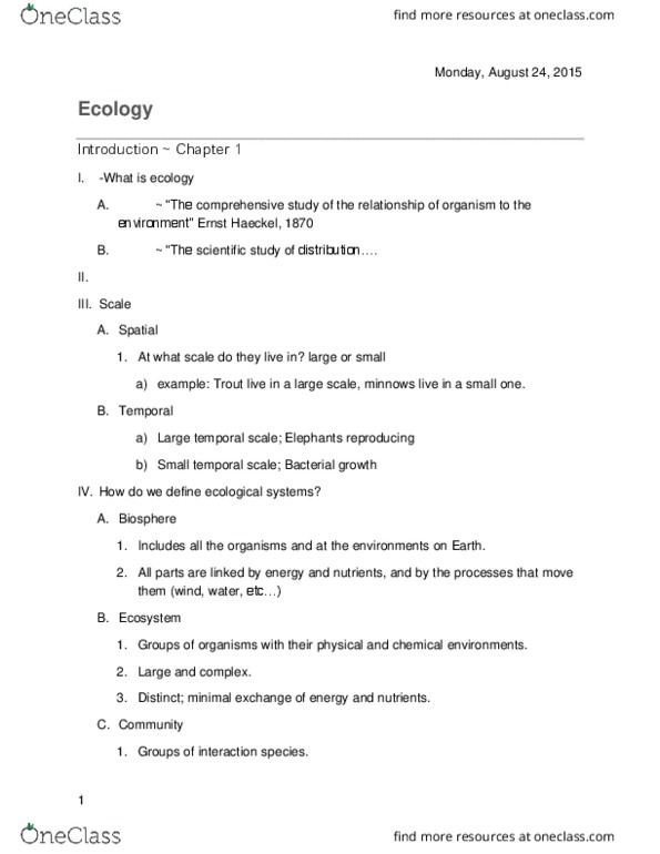 BIO_SC 1001 Lecture Notes - Lecture 5: Ernst Haeckel, Bacterial Growth, Protist thumbnail