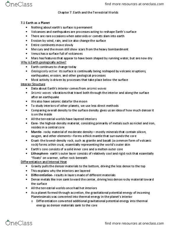 AST 2002 Chapter Notes - Chapter 7: Mantle Convection, Seismic Wave, Solar Wind thumbnail