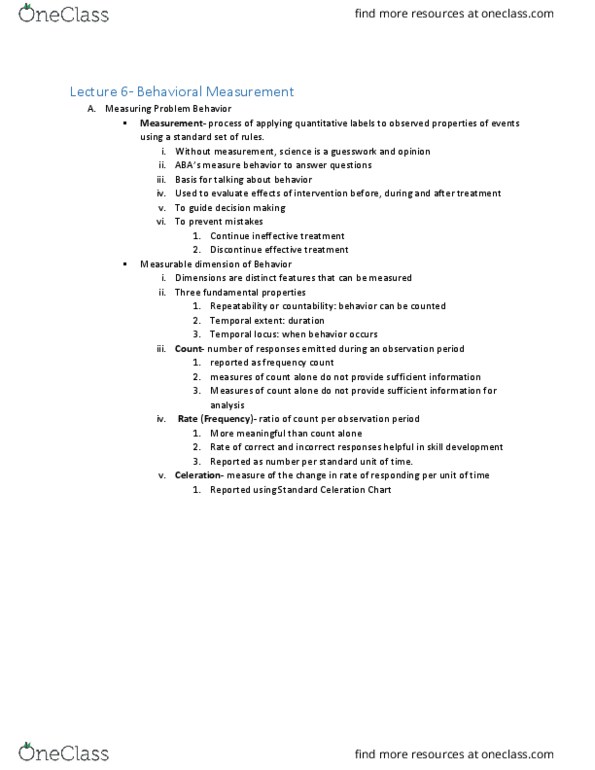 PSY 01316 Lecture Notes - Lecture 6: Repeatability thumbnail