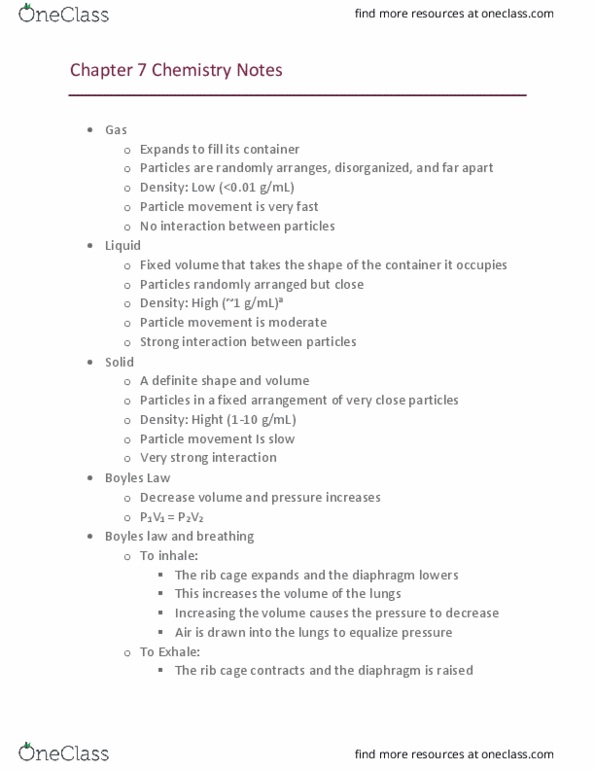 CH 104 Lecture Notes - Lecture 7: Endothermic Process, Vaporization, Heat Capacity thumbnail