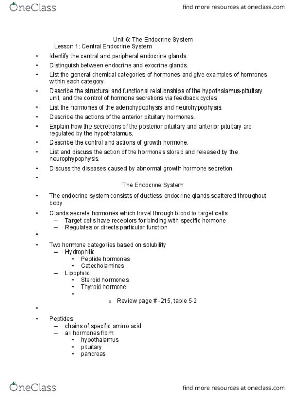 NURS150 Lecture Notes - Lecture 17: Dehydroepiandrosterone, Hyperthyroidism, Polyuria thumbnail