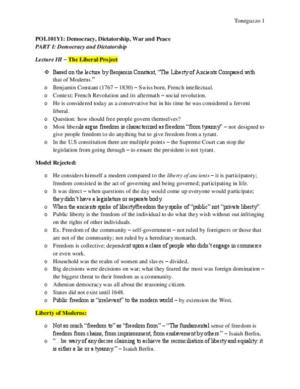 POL101Y1 Lecture Notes - Limited Government, Unbridled, Personalism thumbnail