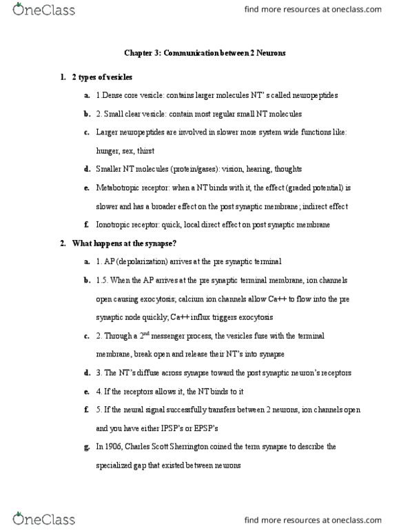 PSY 210 Lecture Notes - Lecture 2: Stimulant, Histamine, Cerebral Cortex thumbnail