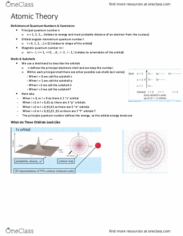 CHEM 1000 Lecture Notes - Lecture 17: Bohr Radius, Probability Distribution, Azimuthal Quantum Number thumbnail