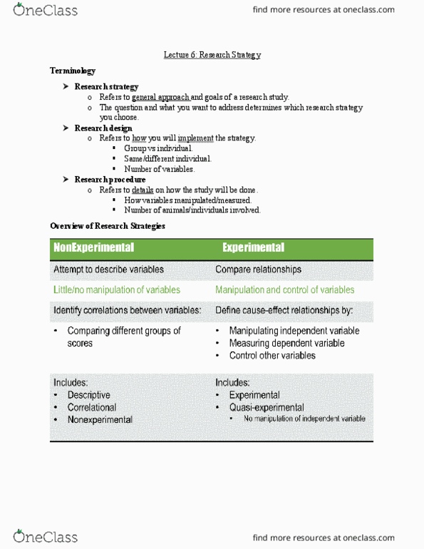 NEUR 2001 Lecture Notes - Lecture 6: Operational Definition, Dependent And Independent Variables, Face Validity thumbnail