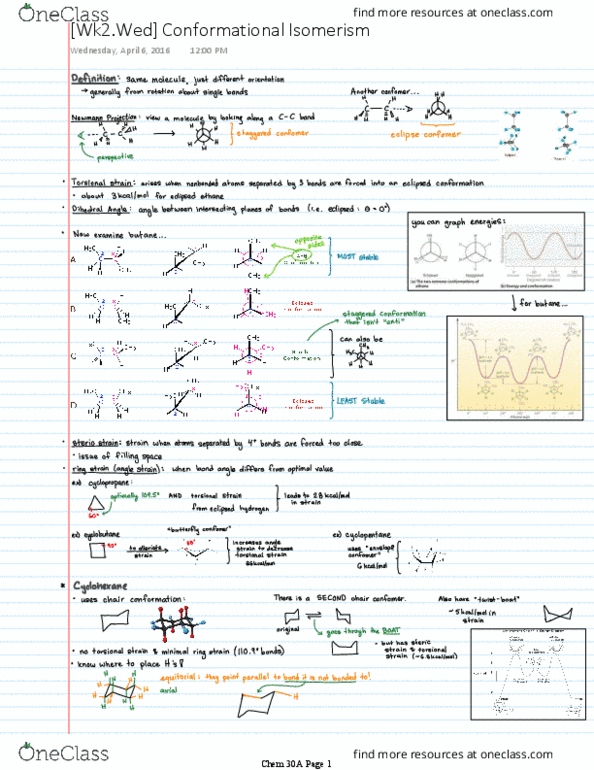 CHEM 30A Lecture 5: [Wk2.Wed] Conformational Isomerism thumbnail