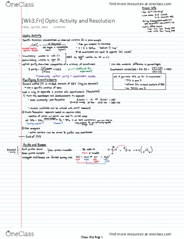 CHEM 30A Lecture 9: [Wk3.Fri] Optic Activity and Resolution thumbnail