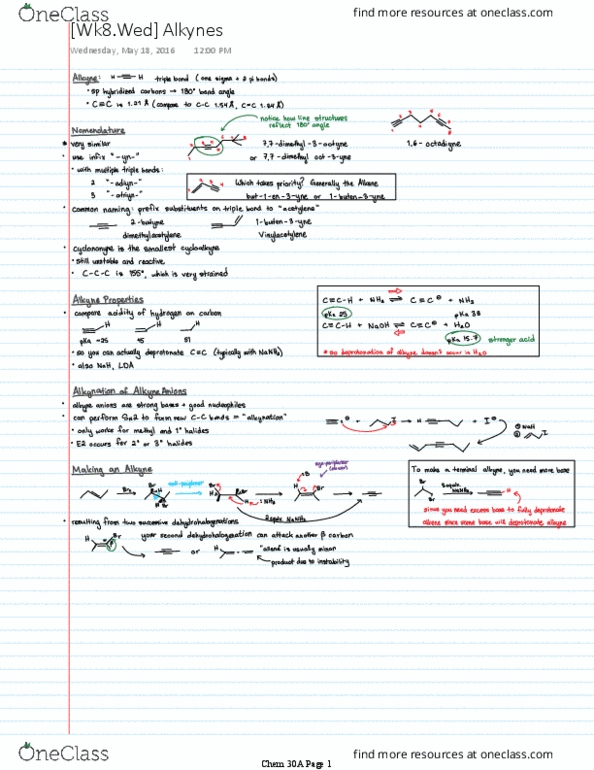 CHEM 30A Lecture 20: [Wk8.Wed] Alkynes thumbnail