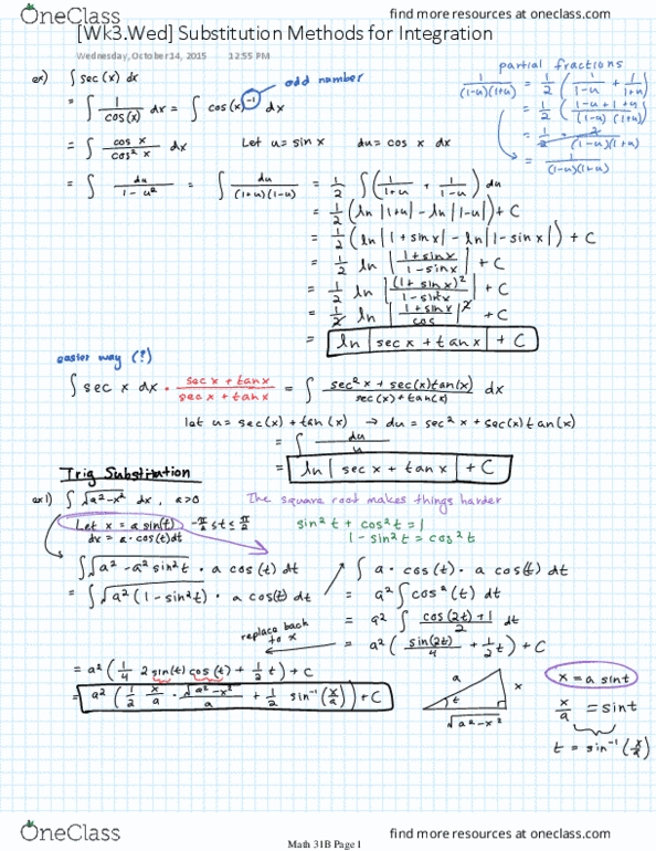 MATH 31B Lecture 3: [Wk3.Wed] Substitution Methods for Integration thumbnail
