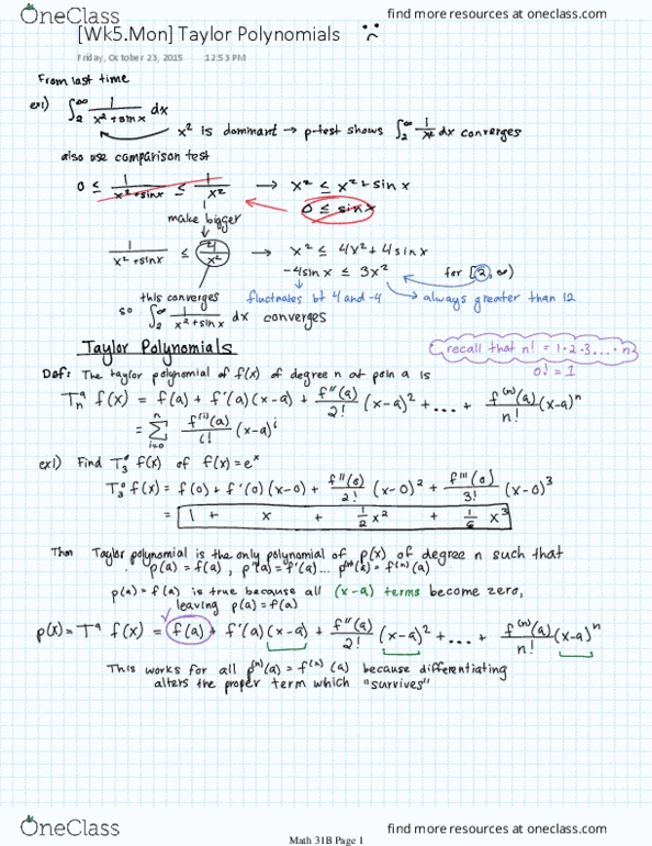 MATH 31B Lecture 5: [Wk5.Mon] Taylor Polynomials thumbnail