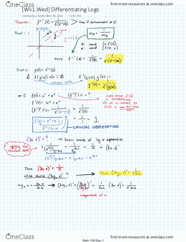 MATH 31B Lecture 1: [Wk1.Wed] Differentiating Logs thumbnail