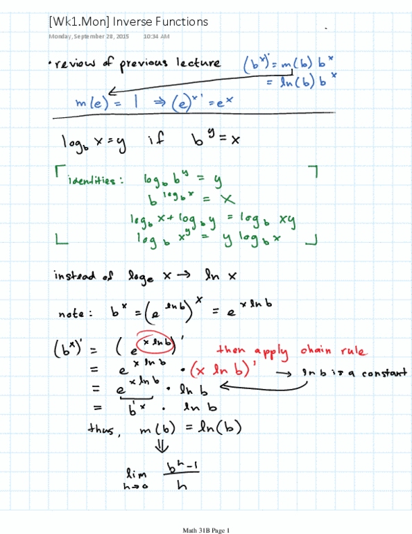 MATH 31B Lecture 1: [Wk1.Mon] Inverse Functions thumbnail