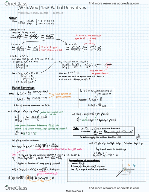 MATH 32A Lecture 6: [Wk6.Wed] 15.3 Partial Derivatives thumbnail