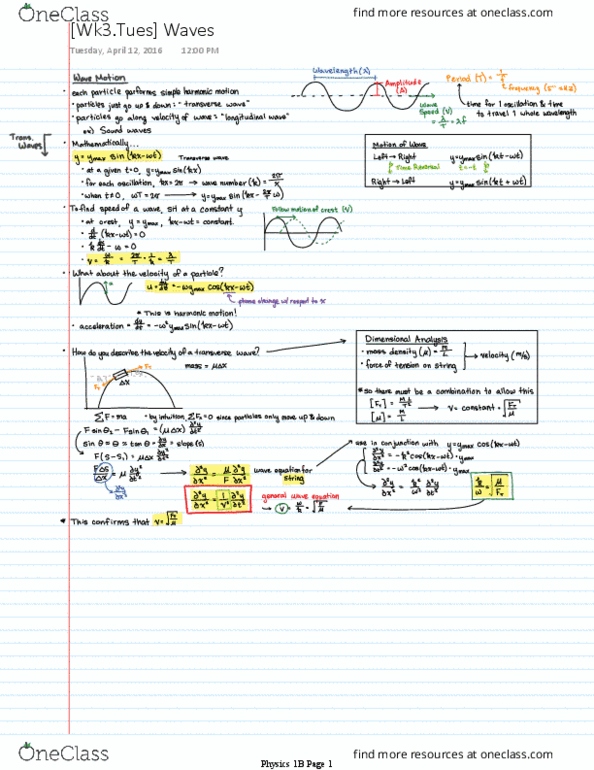 PHYSICS 1B Lecture 3: [Wk3.Tues] Waves thumbnail
