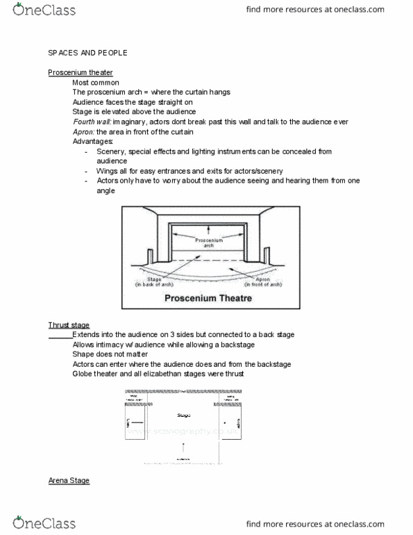 THTR1170 Lecture Notes - Lecture 1: Thrust Stage, Arena Stage, Proscenium thumbnail
