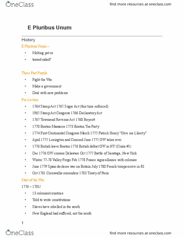 HIST 2110 Lecture Notes - Lecture 4: Woody Holton, First Continental Congress, Whiskey Rebellion thumbnail