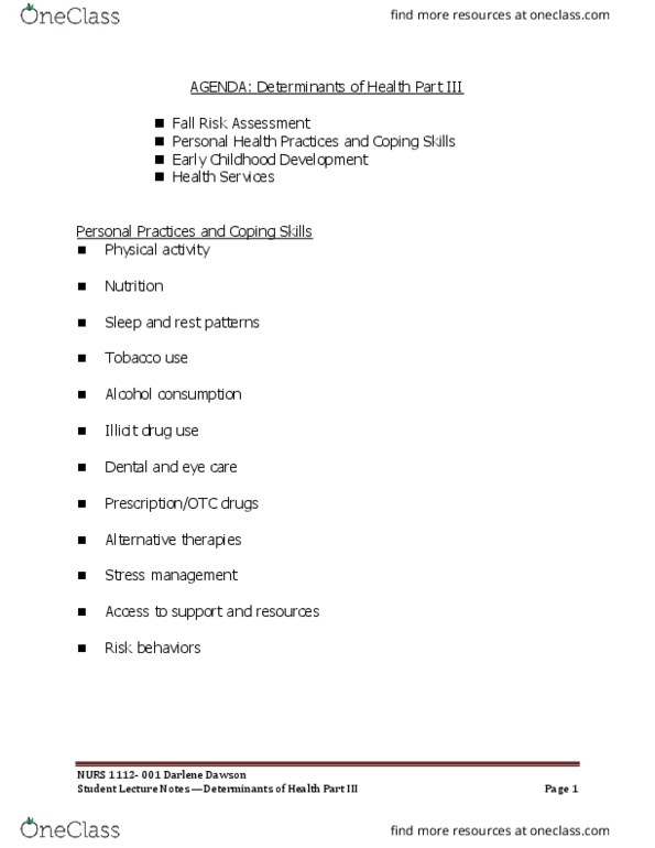 NURS 1112 Lecture Notes - Lecture 6: Prenatal Care, Social Marketing, Stress Management thumbnail