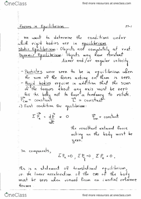 Physical Sciences 12a Lecture Notes - Lecture 26: List Of Middle-Earth Rivers, Angular Acceleration, Chlordiazepoxide thumbnail