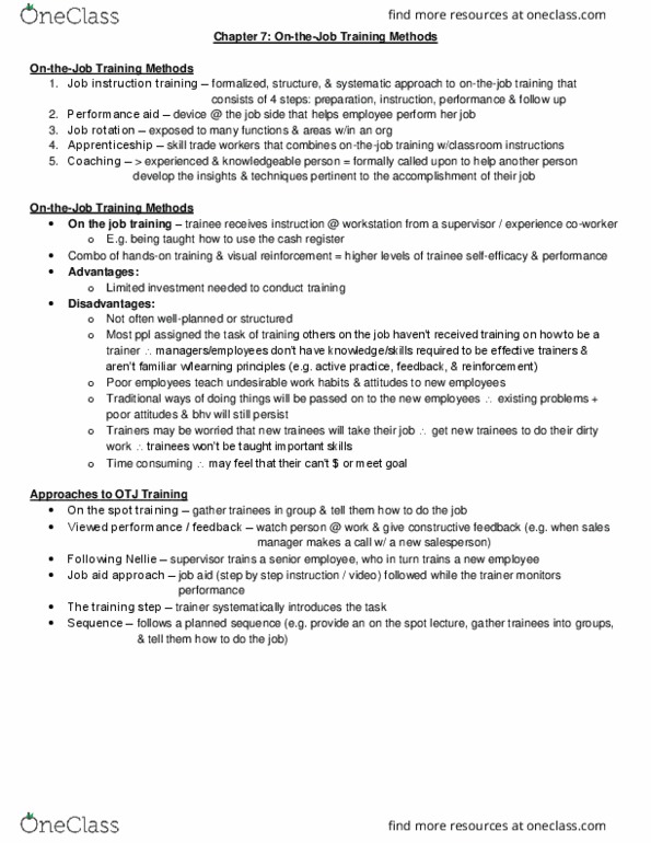 HRM 3410 Chapter Notes - Chapter 7: Cash Register, Job Rotation thumbnail