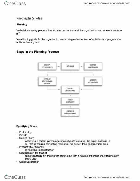 Kinesiology 2298A/B Chapter Notes - Chapter 5: Strategic Planning, Brainstorming, Logical Consequence thumbnail