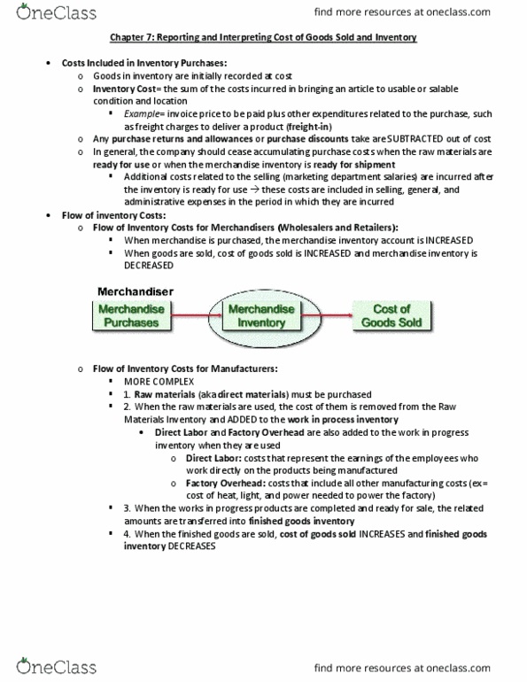 ACCT20100 Chapter Notes - Chapter 7: Income Statement thumbnail