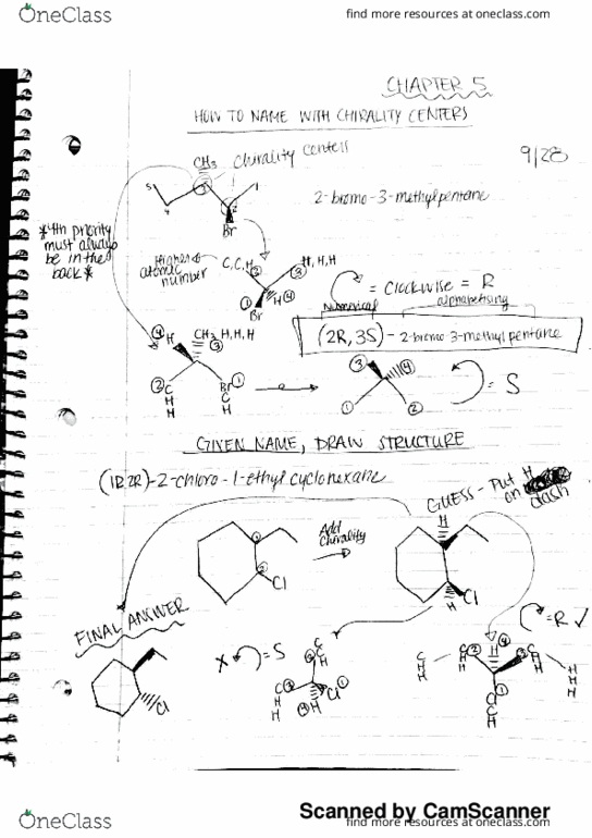 CHY 251 Lecture 12: Nomenclature of compounds with chirality centers thumbnail