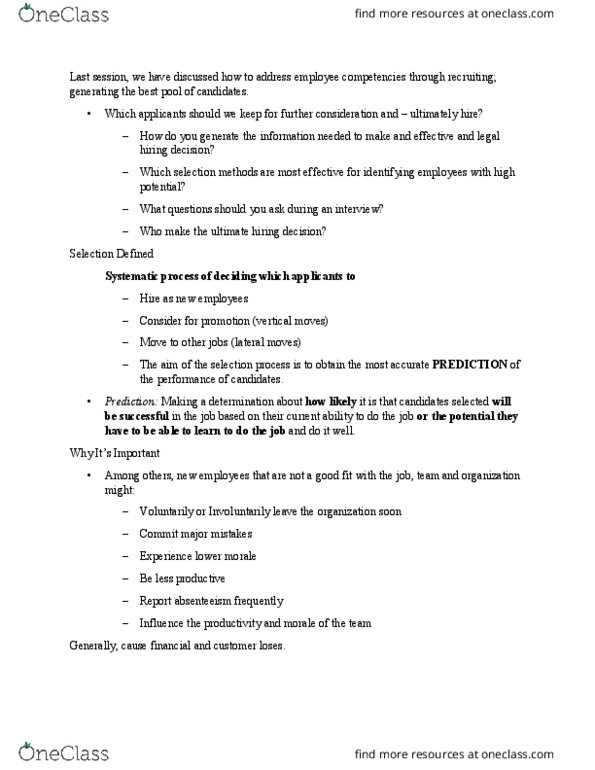 37:533:301 Lecture Notes - Lecture 21: Absenteeism, Job Performance, Observational Error thumbnail