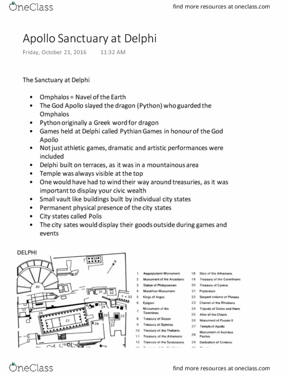 CLASSICS 1A03 Lecture Notes - Lecture 12: Pythian Games, Doric Order, Pediment thumbnail