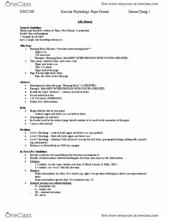 Kinesiology 2276F/G Lecture Notes - Lecture 12: Times New Roman, Microsoft Powerpoint, Spaced thumbnail