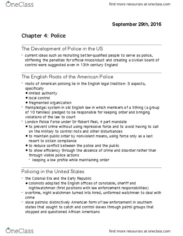 CRIM 1100 Chapter Notes - Chapter 4: Drug Enforcement Administration, Internal Revenue Service, United States Marshals Service thumbnail