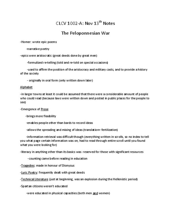 CLCV 1002 Lecture : CLCV 1002-A The Peloponnesian War.docx thumbnail