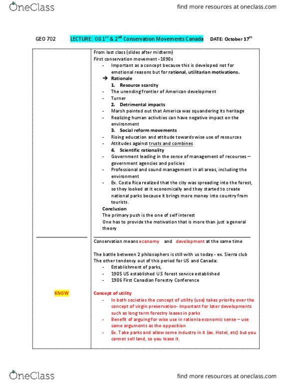 GEO 702 Lecture 9: 1st and 2nd Conservation Movements thumbnail