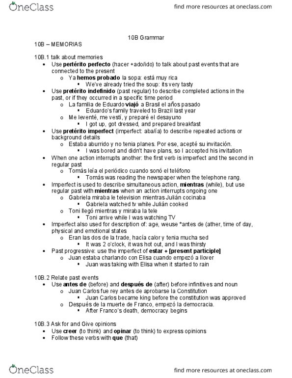 SP 103 Chapter Notes - Chapter 10B: Uses Of English Verb Forms, Eran, Preposition And Postposition thumbnail