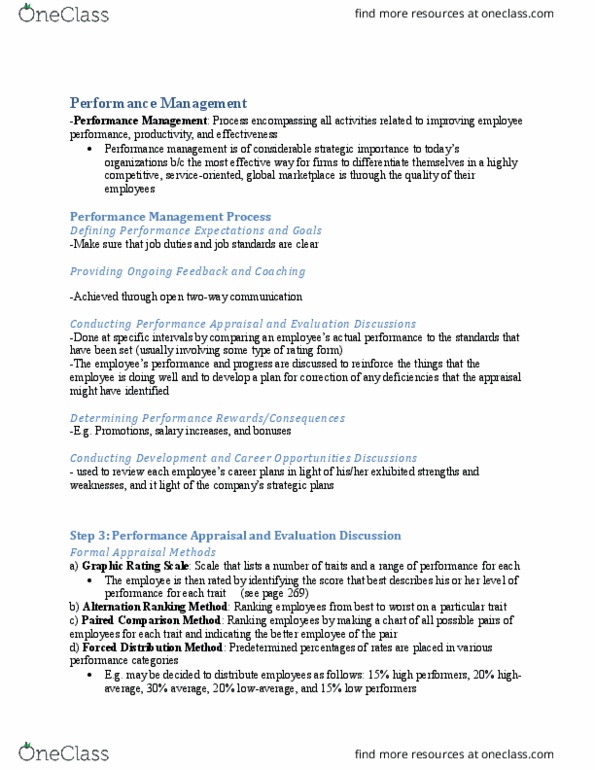 BU354 Lecture Notes - Lecture 6: Performance Management, Performance Appraisal, Regional Policy Of The European Union thumbnail