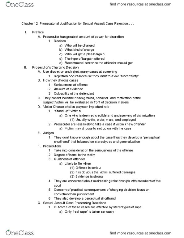CRM/LAW C7 Chapter Notes - Chapter 12: Misdemeanor thumbnail