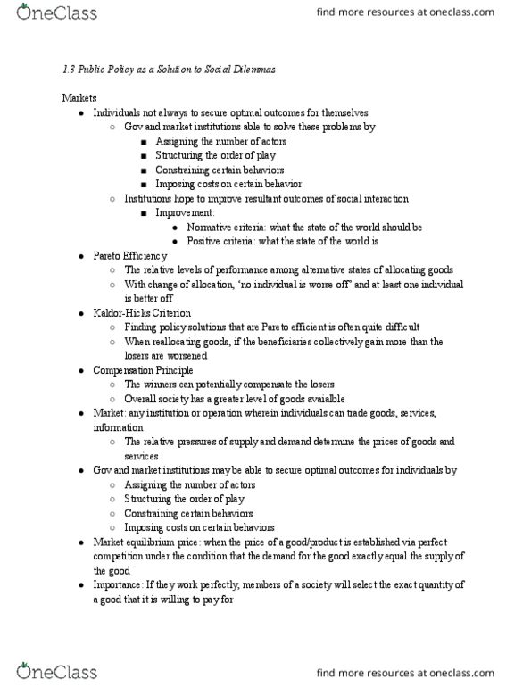 PUP-3002 Lecture Notes - Lecture 3: Pareto Efficiency, Economic Equilibrium, Avoidance Speech thumbnail