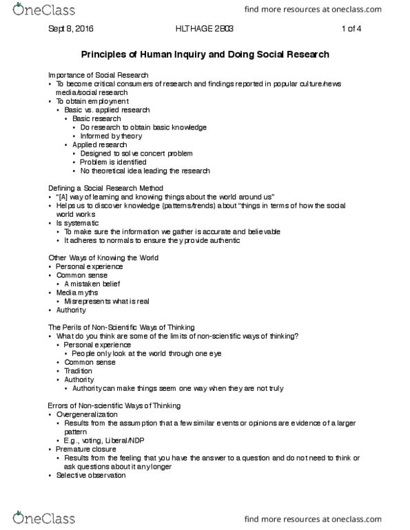 HLTHAGE 2A03 Lecture Notes - Lecture 1: Discourse Analysis thumbnail