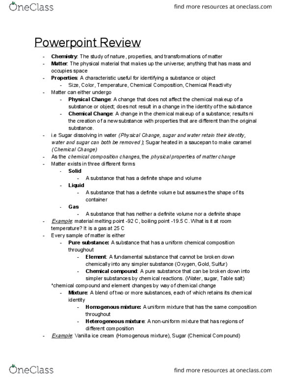 CHEM 11 Chapter Notes - Chapter 1: Chemical Compound, Decimal Mark, Boiling Point thumbnail