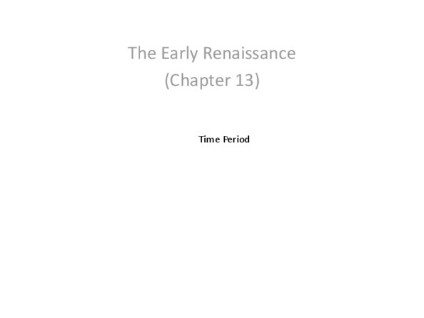 FSN 132 Chapter 13: Chapter 13 The Early Renaissance Memorization Slides/Study Guide thumbnail