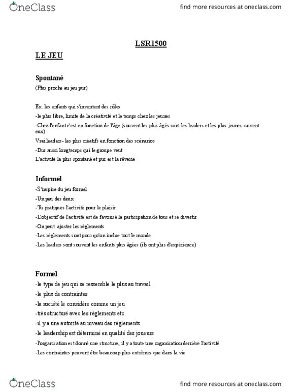 LSR 1500 Lecture Notes - Lecture 9: Le Monde, Tachisme thumbnail