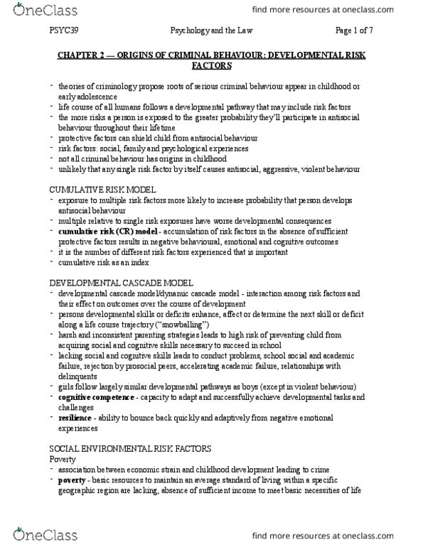 PSYC39H3 Chapter Notes - Chapter 2: Nuclear Family, Process Variable, Conduct Disorder thumbnail