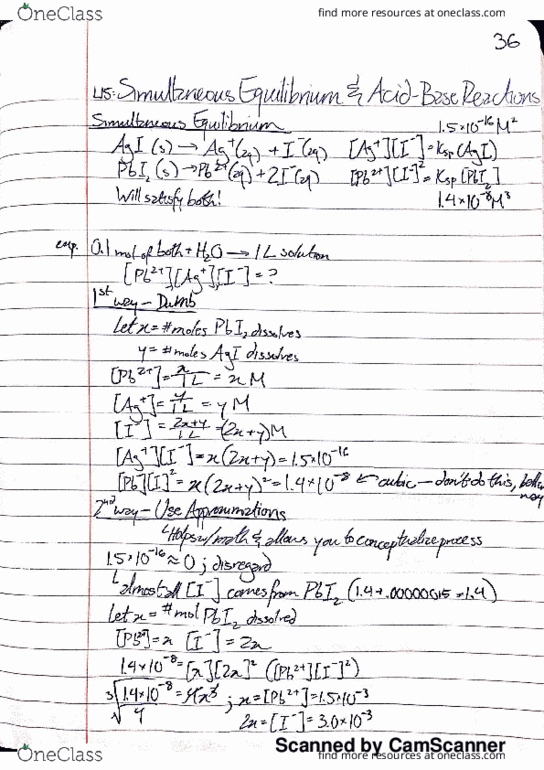 CHEM 0330 Lecture 15: Simultaneous Equilibrium and Acid Base Reactions thumbnail