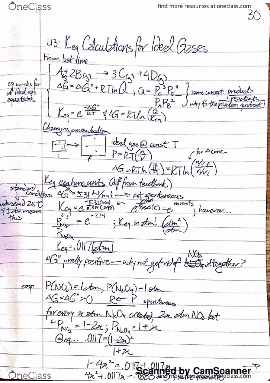 CHEM 0330 Lecture 13: Keq calculations for Ideal Gases thumbnail