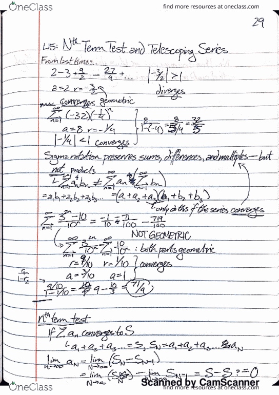 MATH 0100 Lecture 15: Nth term test and telescoping series thumbnail