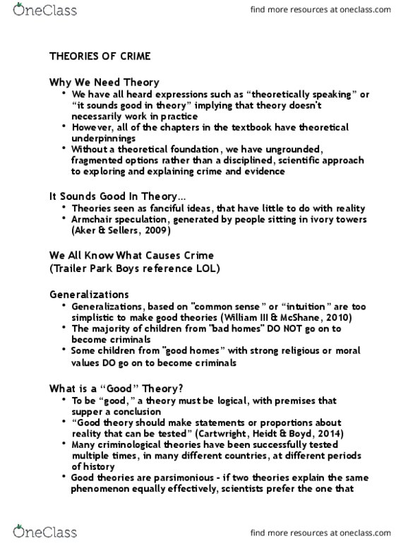 CRIM 101 Lecture Notes - Lecture 4: Cesare Beccaria, Jeremy Bentham, Derek B thumbnail